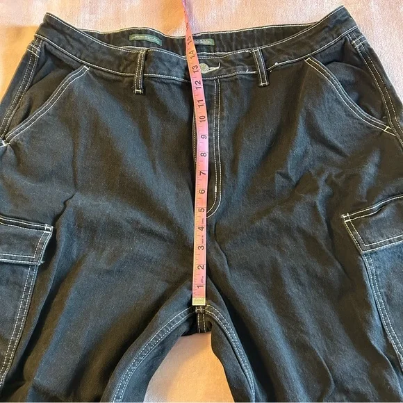 Wild Fable super high rise baggy jean black wide leg cargo jeans size 18 - Picture 9 of 10